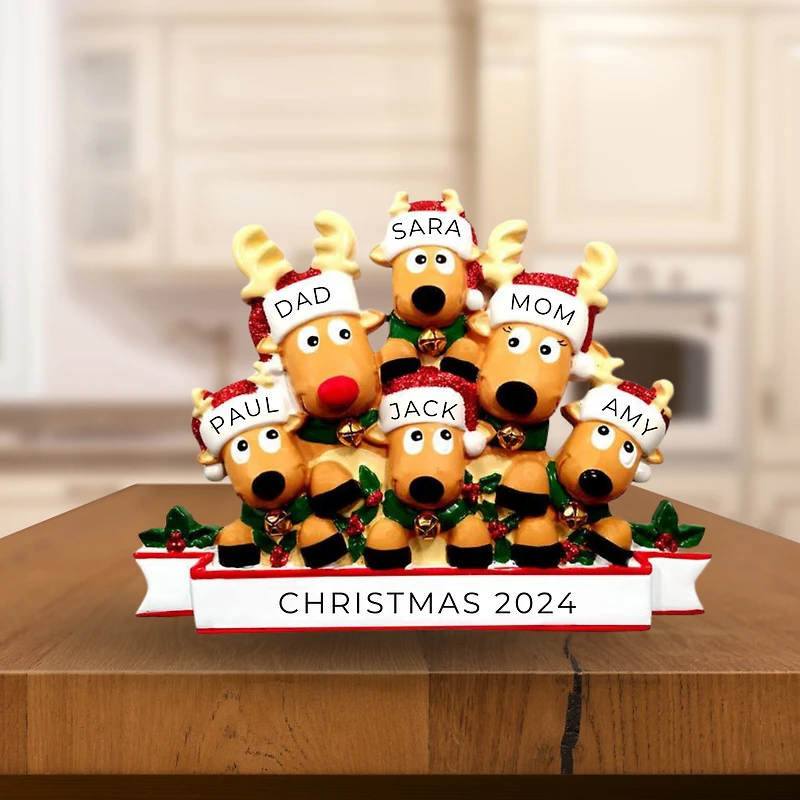 Reindeer Family of 6- Table Topper Stand Decoration