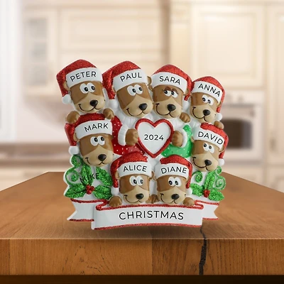 Brown Bear Family of 8- Table Topper Stand Decoration