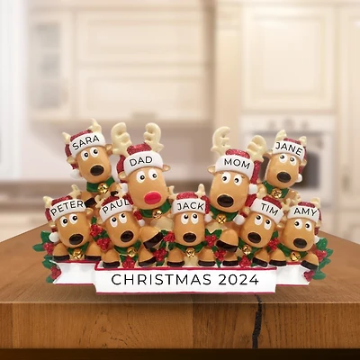 Reindeer Family of 9- Table Topper Stand Decoration
