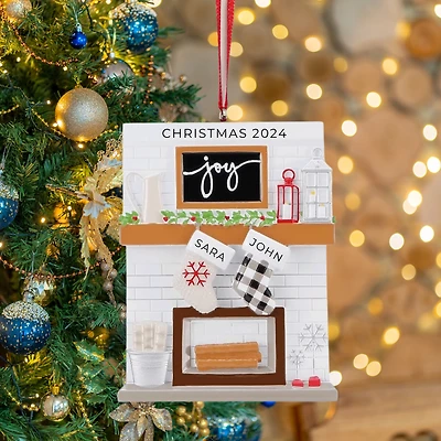Fireplace Mantle Family of 2 Ornament
