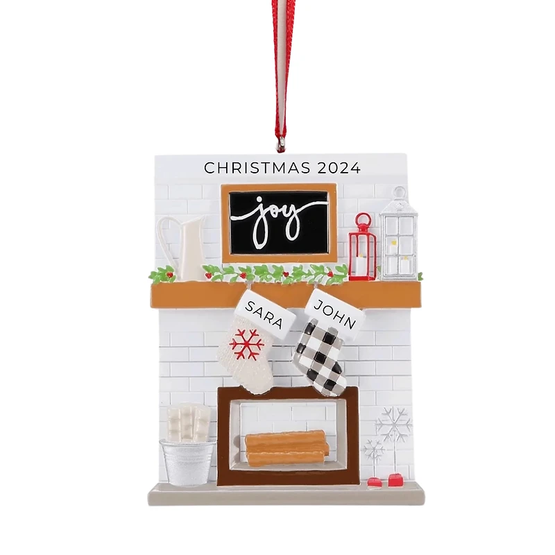Fireplace Mantle Family of 2 Ornament