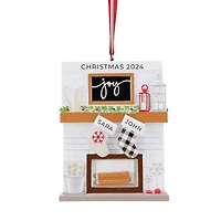 Fireplace Mantle Family of 2 Ornament