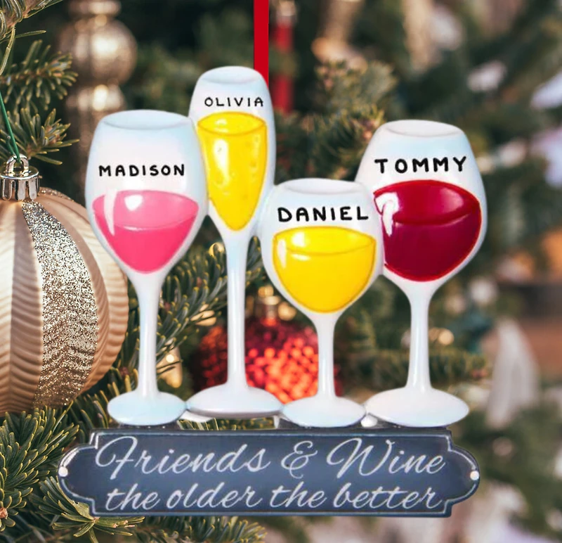 Friends and Wine Ornament