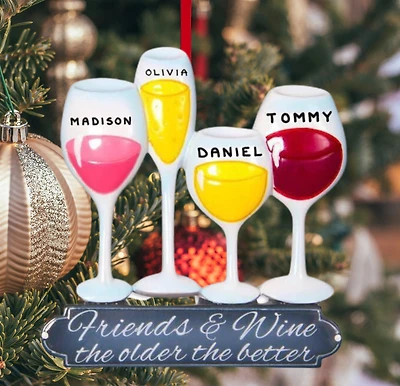Friends and Wine Ornament