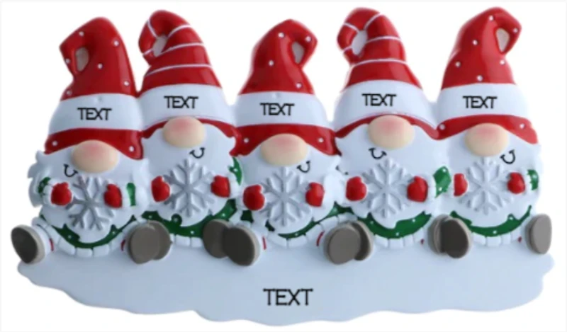 Gnome Family of Ornament
