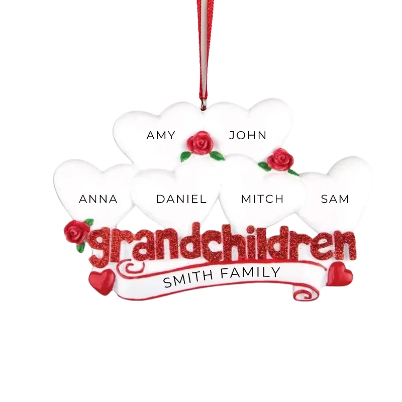 Grandchildren with Six Hearts Ornament