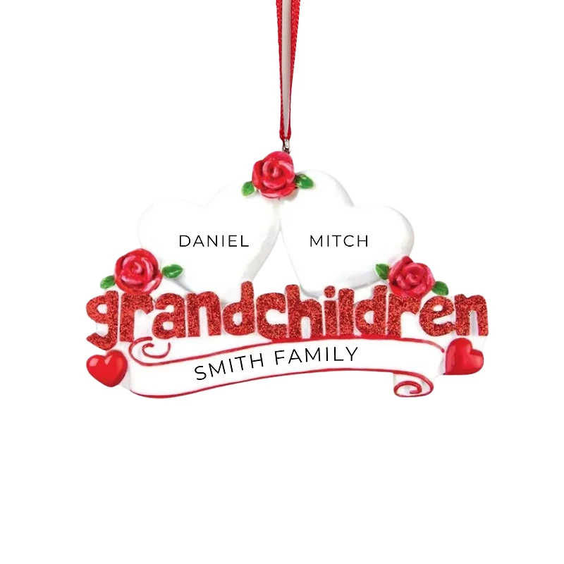 Grandchildren with Two Hearts Ornament