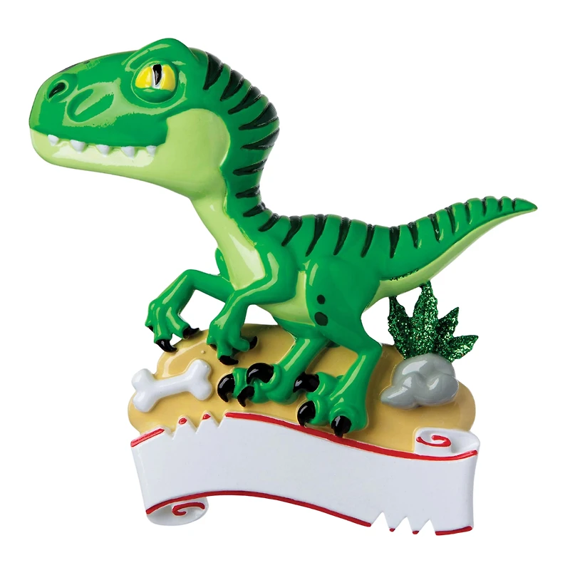 Green Raptor Dinosaur Ornament