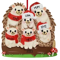 Hedgehog Family of 6 Ornament