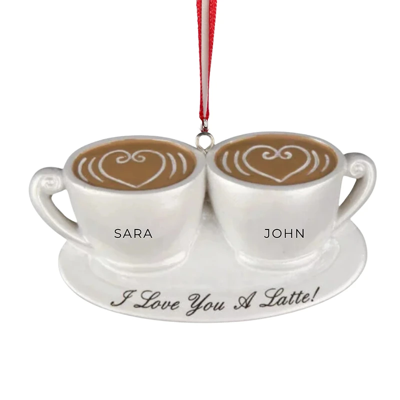 I Love you a Latte Couple Ornament