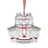 Llama Couple kissing Ornament