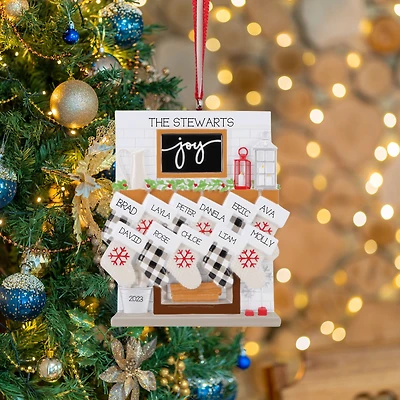 Mantle Stocking Family of 11 Ornament