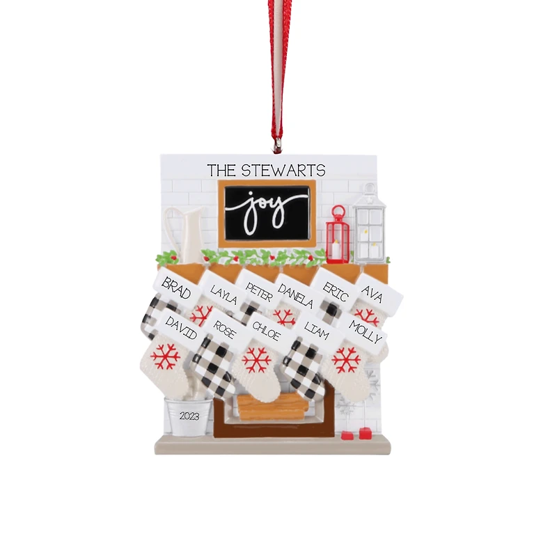 Mantle Stocking Family of 11 Ornament