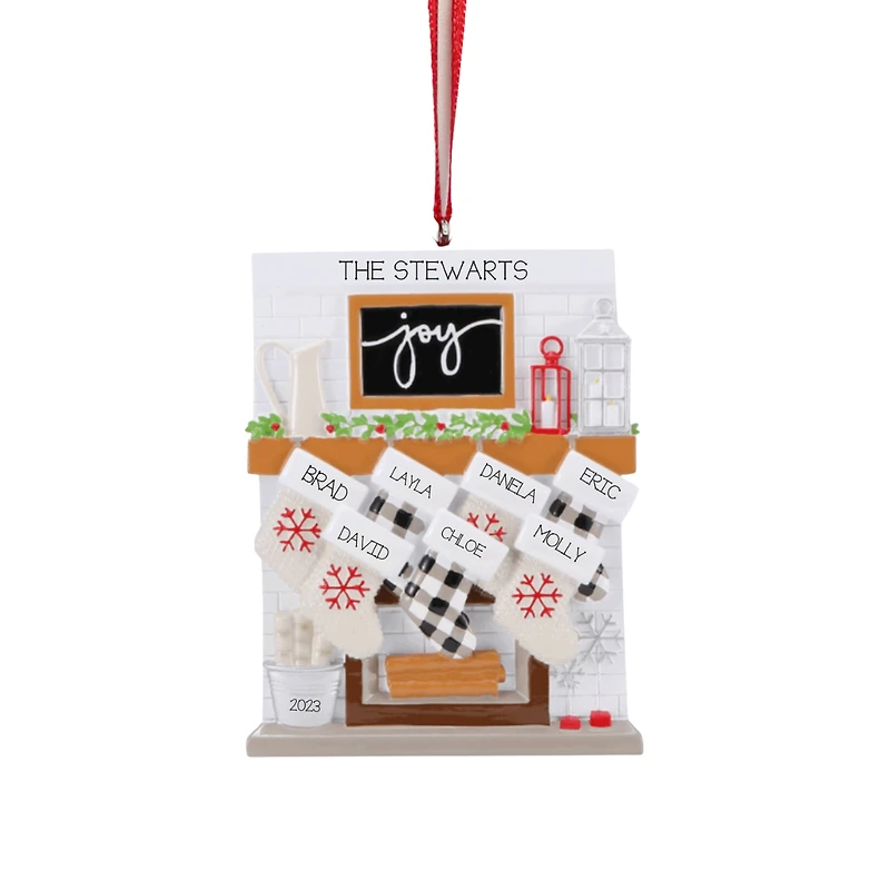 Mantle Stocking Family of 7 Ornament