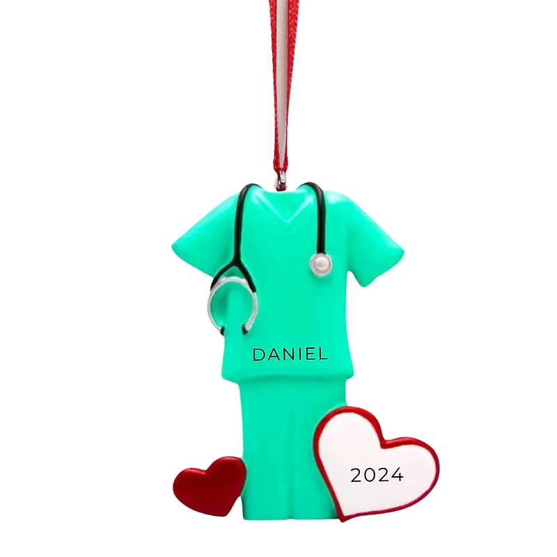 Medical Scrub - Green Ornament