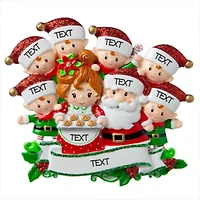 Mr & Mrs Claus family of 8 Ornament