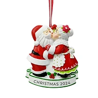 Mr & Mrs Claus kiss Ornament