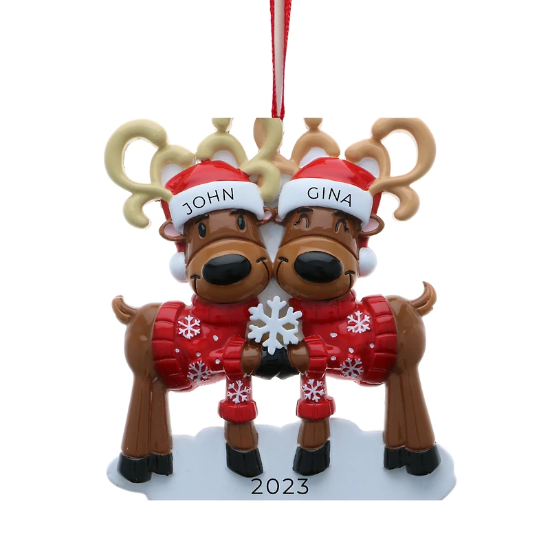 Mr & Mrs Reindeer Couple Ornament
