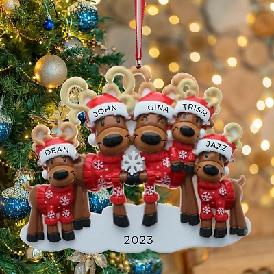 Mr & Mrs Reindeer Family of 5