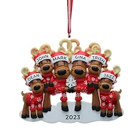 Mr & Mrs Reindeer Family of 6 Ornament