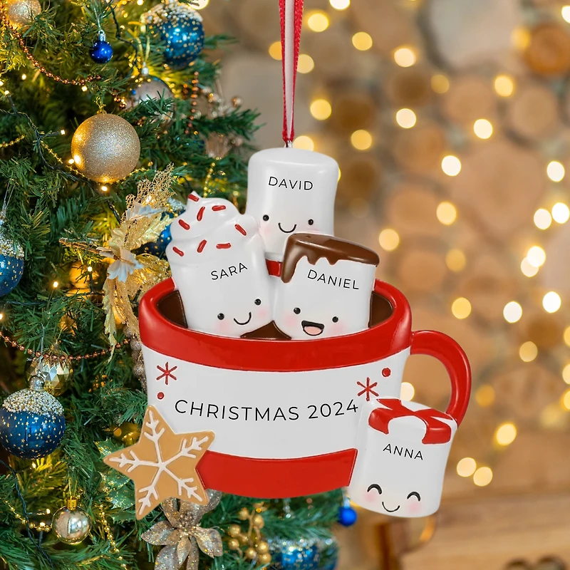 New Hot Cocoa Family of 4 Ornament