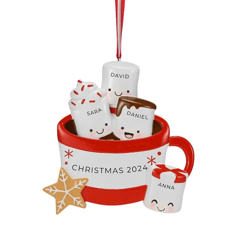 New Hot Cocoa Family of 4 Ornament