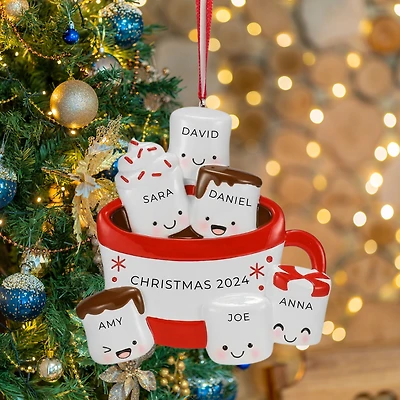New Hot Cocoa Family of 6 Ornament