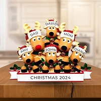 New Reindeer Family of 6- Table Topper Stand Decoration