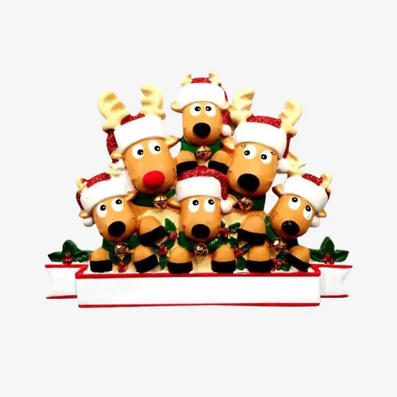 New Reindeer Family of 6- Table Topper Stand Decoration