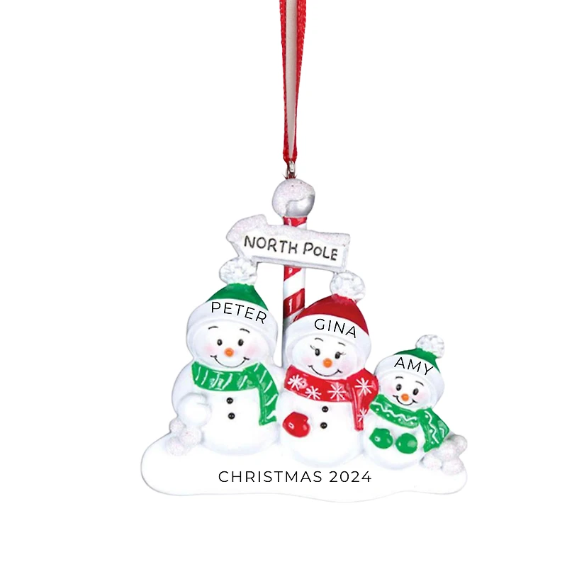 North Pole Family of 3 Ornament
