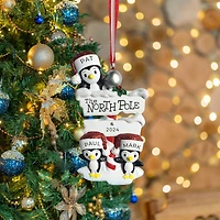 North Pole Penguin family of 3 Ornament