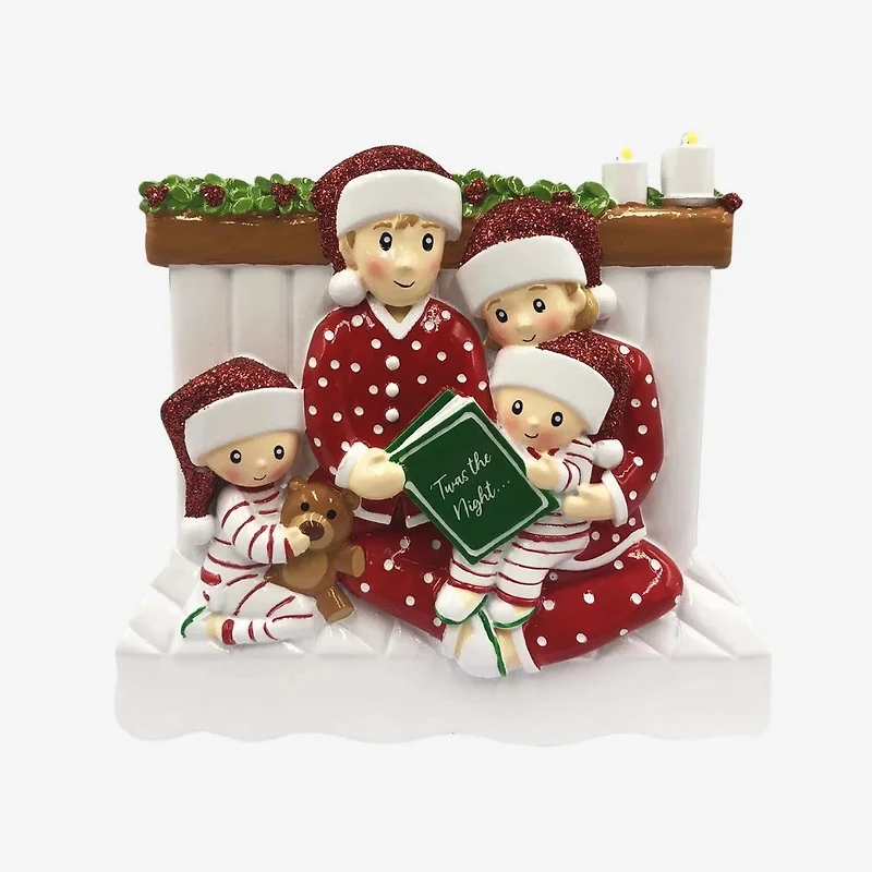 Reading In Bed Family of Ornament
