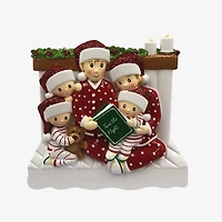 Reading In Bed Family of 5 Ornament