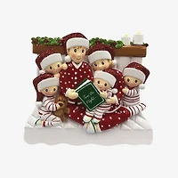 Reading In Bed Family of 6 Ornament