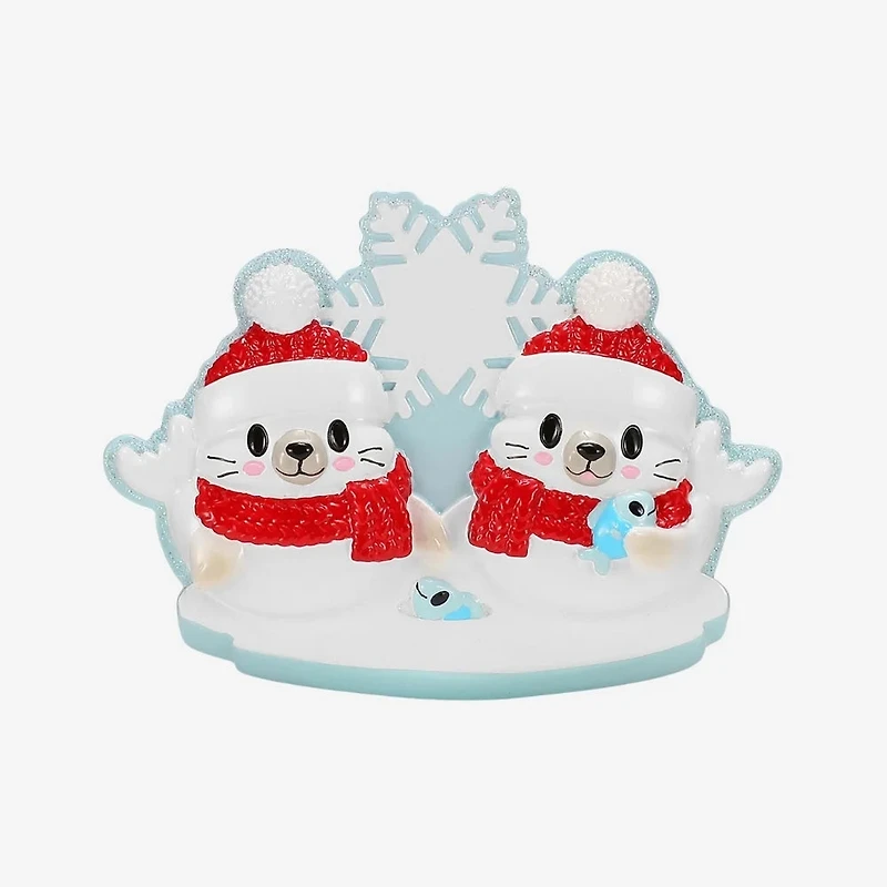Arctic Seal Family of Ornament