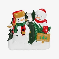 Christmas Tree Farm Snowman Family of 2 Ornament