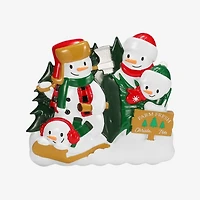 Christmas Tree Farm Snowman Family of 4 Ornament