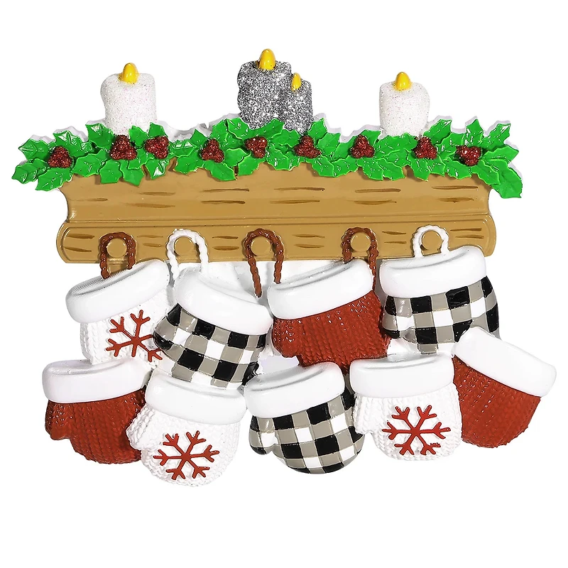 New Mitten Family of 9 Ornament