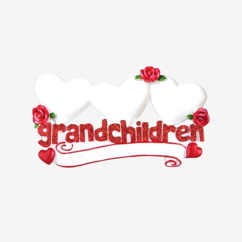 Grandchildren with Three Hearts Ornament