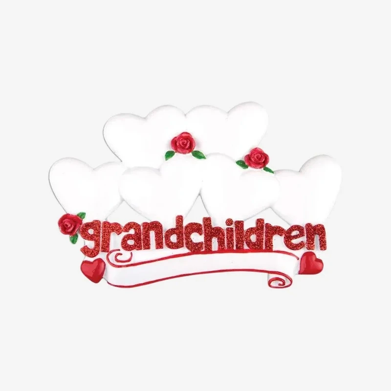 Grandchildren with Six Hearts Ornament