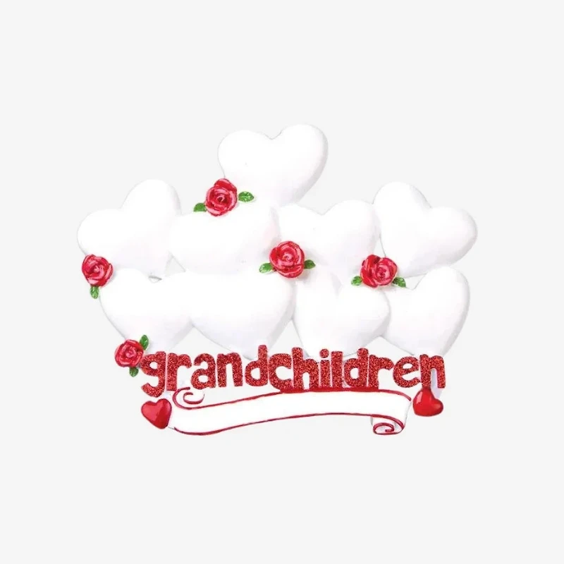 Grandchildren with Nine Hearts Ornament