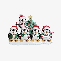 Winter Penguin Family of Ornament