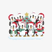 Winter Penguin Family of 8 Ornament