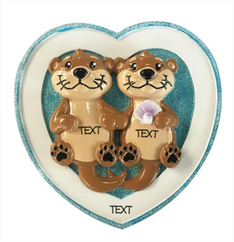 Otter Half Couple Ornament