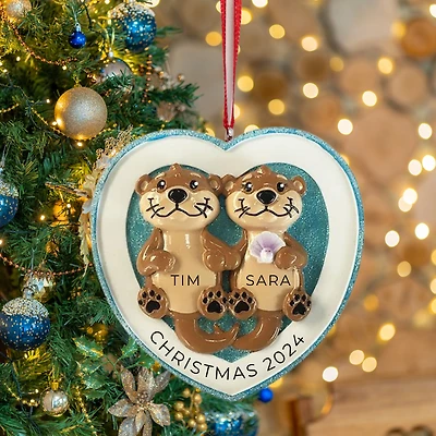 Otter Half Couple Ornament