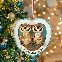 Otter Half Couple Ornament