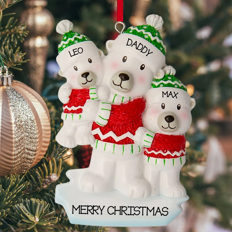 Parent with 2 Kid Ornament