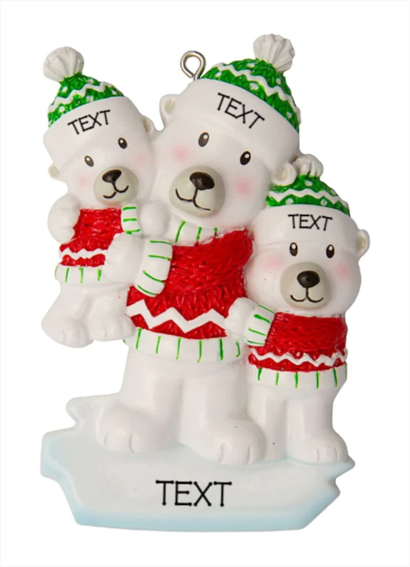 Parent with 2 Kid Ornament