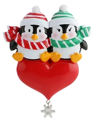 Penguin Sitting on the Heart Ornament