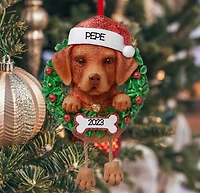 Chocolate Lab Dog Ornament